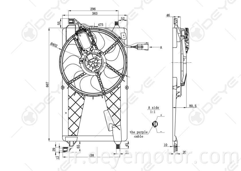 Ventilateur de refroidissement de radiateur 3M5H8C607RJ 0130307142 pour FORD AUSTRALIAFOCUS FOCUS VOLVO S40